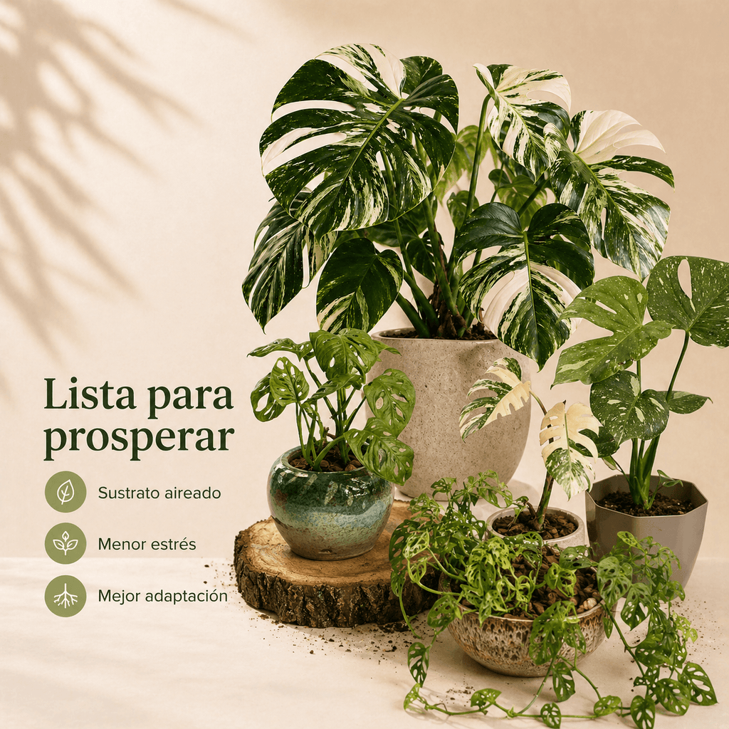 Monsteras Variegadas con Excelente Genética + 🎁 Sustrato de REGALO